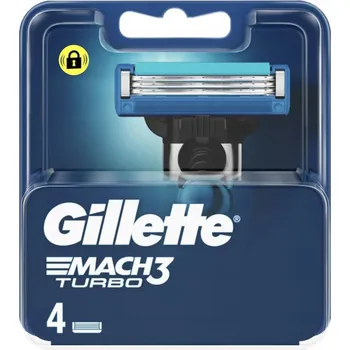 Holítko Gillette Mach3 Turbo Náhradní holicí hlavice, 4 kusy