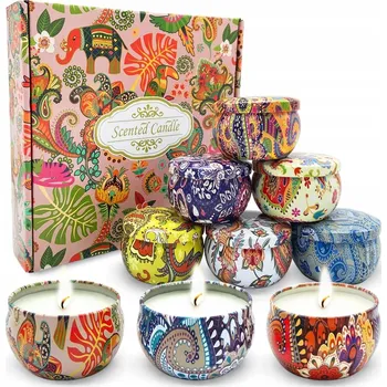 Svíčka VOŇAVÉ SOJOVÉ SVÍČKY PŘÍRODNÍ VŮNĚ SADA 9 KUSŮ DÁREK