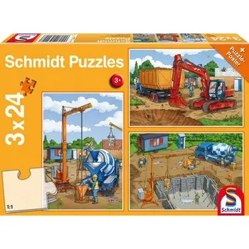 Puzzle Schmidt Spiele Puzzle 1 dílek 3 x 24 dílků Puzzle Pozor! Stavební práce