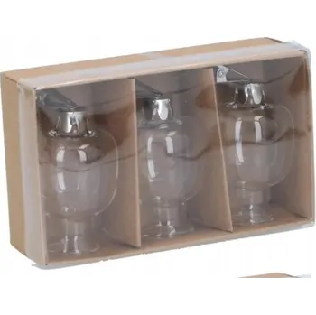 Vánoční dekorace Skleněné vánoční baňky na vánoční stromeček s klipem, svícny, 3 kusy