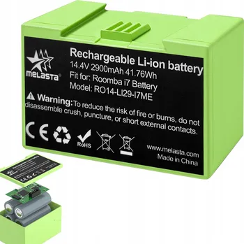 Akumulátor Baterie pro iRobot Roomba i7 + i3 + i4, série e5 e6, 14,4V 2900 mAh