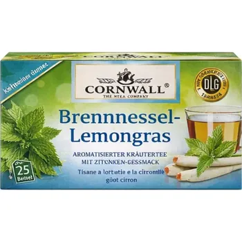 Čaj Cornwall bylinný čaj s kopivou a citronovou trávou 25 sáčků 50 g - originál z Německa