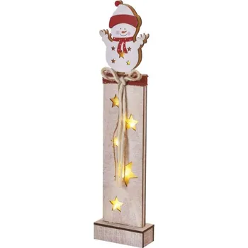 Vánoční dekorace EMOS DCWW12 LED dekorace dřevěná – sněhulák, 46 cm, 2x AA