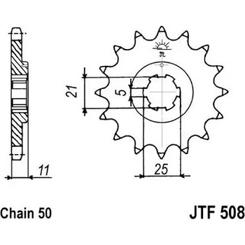 Řetězová sada pro motocykl Řetězové kolečko JT JTF 508-14 14 zubů, 530