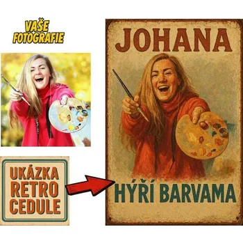 Plechová cedule Retro cedule - Malování - Plast / A5 ( 20x15cm)