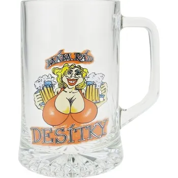 Sklenice Půllitr "Mám rád desítky" 0,5l (Skleněný půllitr s vtipným obrázkem)