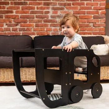 učicí věž Family-scl Montessori učící věž s motivem auta 3v1-Černá