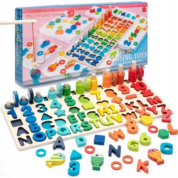 Dřevěná hračka Dřevěné číslice LandToys Montessori trénink mozku LT298