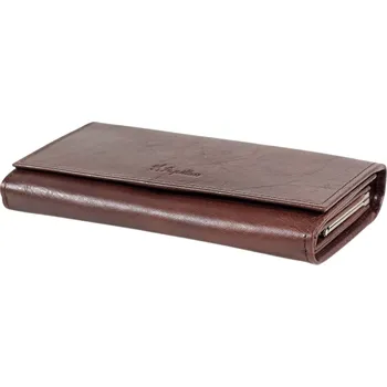 Peněženka Papillon Dámska kožená peněženka 28-12 s kosmetickým zrcátkem-Tmavě hnědá