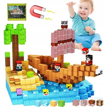 ostatní stavebnice STAVEBNICE MAGNETICKÉ STAVEBNICE SADA 100 DÍLKŮ MONTESSORI VZDĚLÁVACÍ