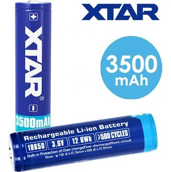Článková baterie Nabíjecí baterie Xtar 18650, Li-ion, 3,6V, 3600mAh, 10A s ochranou