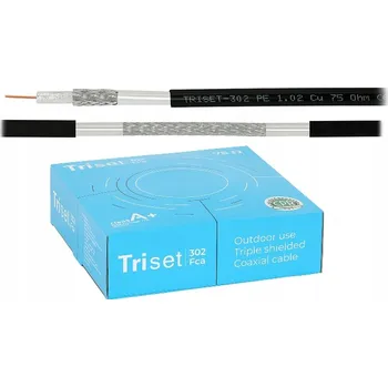 Anténní kabel Anténní koaxiální kabel 75 Ohm TRISET 302 Fca PE gelovaný A+ 100 m