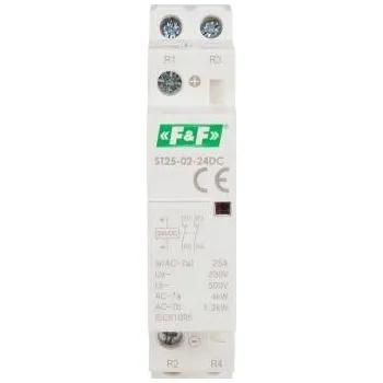 Stykač F&F Modulární stykač na lištu TH35 25A 24V 2xNC ST25-02-24DC