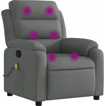 Křeslo Rozkládací Masážní Křeslo s Vibracemi, Tmavě Šedé, 75x92,5x100 cm
