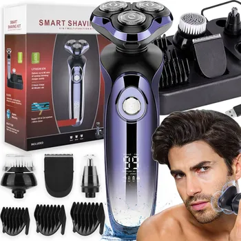 Holicí strojek HOLICÍ STROJEK MĘSKA TRYMER MASZYNKA NA BRADU HLAVY A NOS UŠI WET&DRY 4V1 Dárek