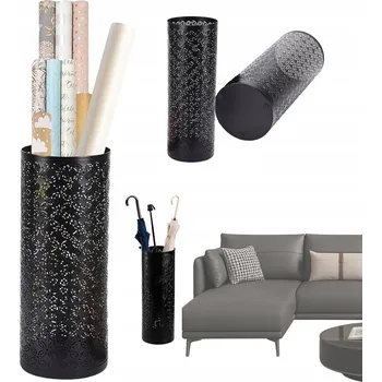 Stojan na deštník KOVOWÝ ČERNÝ STOJAN NA DEŠTNÍKY 42 CM VOLNĚ STOJÍCÍ PRO DŮM, KANCELÁŘ, HOTEL