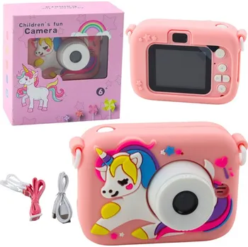 Dětský digitální fotoaparát Jednorožec Růžový 48 Mpx HD 1080P