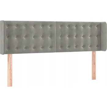 Čelo postele ušák sametové světle šedé 147 x 16 x 78/88 cm