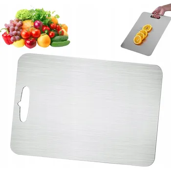 Kuchyňské prkénko Oboustranná krájecí deska 34x23 cm, pevná, z nerezové oceli 304