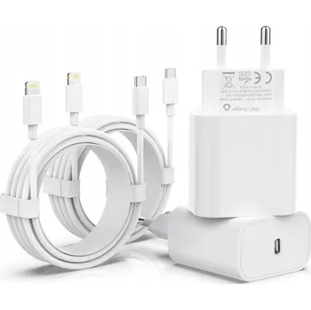 SÍŤOVÁ NABÍJEČKA 2 KUSY 20W CERTIFIKACE MFI PRO IPHONE + 2X KABEL