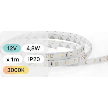 LED páska LED pásek SMD 2835 12V 3000K teplá bílá 4.8W/m 60LED/m šířka 8mm - 1m
