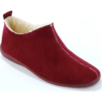 Dámské žabky Vysoké bačkory z nepravého semiše bordó 41