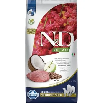 Krmivo pro psa N&D Grain Free Quinoa Dog Adult Medium/Maxi Senior Lamb, Green Apple & Coconut 7kg