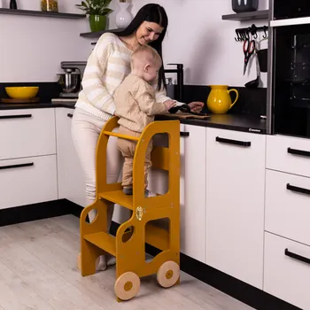 učicí věž Family-scl Montessori učící věž s motivem auta 3v1-Safari