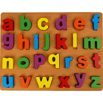 Dřevěná hračka Dřevěná abeceda třídička skládačka MONTESSORI eko