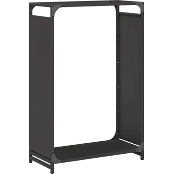 Stojan na palivové dřevo černý 60 x 28 x 90 cm, ocel válcovaná za studena