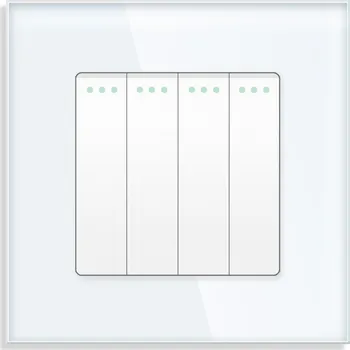 vypínač ČTYŘNÁSOBNÝ SKLENĚNÝ KLASICKÝ VYPÍNAČ SVĚTLA 4K TLAČÍTKOVÝ