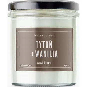 Svíčka Sójová vonná svíčka Tabák & Vanilka Vosk i Knot