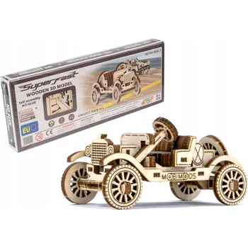 Puzzle Puzzle dřevěné 3D Wooden City Super Fast retro auto 7,7x3,8x3,8 cm