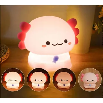 Lampička NOČNÍ LAMPA AXOLOTL PRO MIMINKA S 30 MINUTOVÝM ČASOVAČEM NABÍJENÁ PŘES USB