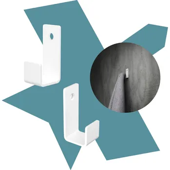 Věšák Hliníkový háček věšák BÍLÝ MATNÝ k montáži na zeď, šroubovací na hmoždinky