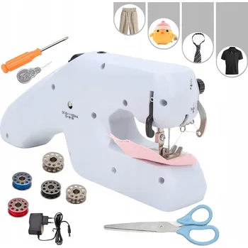 MINIATURNÍ ELEKTRICKÝ RUČNÍ ŠICÍ STROJ PŘENOSNÝ VÍCEÚČELOVÝ