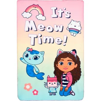 Dětská deka Sun City Dětská deka GÁBININ KOUZELNÝ DOMEK Je čas mňoukat 100 x 150 polar fleece duhová