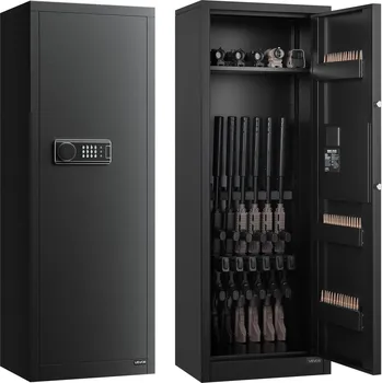 Trezor Vevor Skříň na 6-8 zbraní, 3 zásobníky, 2 poličky, digitální zámek