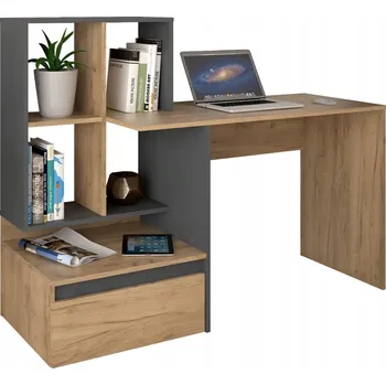 Obdélníkový psací stůl Kondela 145 x 52 x 111,6 cm, dub artisan, grafit