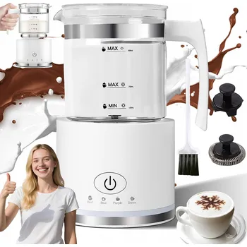 Šlehač mléka AUTOMATICKÝ NAPĚŇOVAČ MLÉKA NA KÁVU ELEKTRICKÝ 500ML 600W 4 REŽIMY