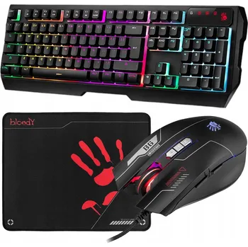 GAMINGOVÁ SADA BLOODY: HERNÍ KLÁVESNICE A MYŠ A4TECH S PODSVÍCENÍM