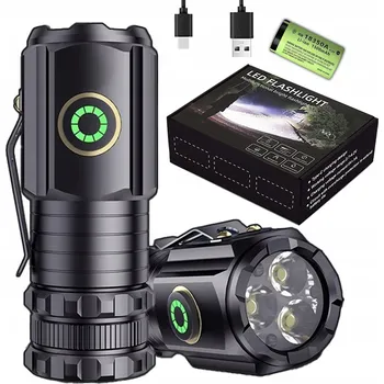 Svítilna Mini Svítilna Výkonná Dobíjecí Ruční s Klipem XHP35 18650 USB-C 5000LM LED