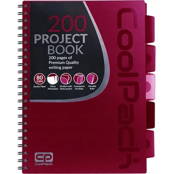 Blok Coolpack – kroužkový blok sešit B5, červené rozpěrky, organizér notes 100k