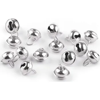 Rolničky Ø12 mm s háčkem, barva 3 stříbrná