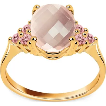 Prsten Zlatý prsten se světle růžovými zirkony IZ26779RP + dárkové balení LUXUS zdarma