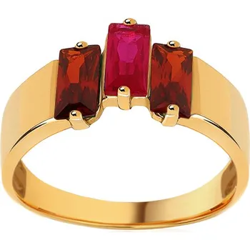 Prsten Prsten se simulovaným rubínem a granátem IZ29064 + dárkové balení LUXUS zdarma