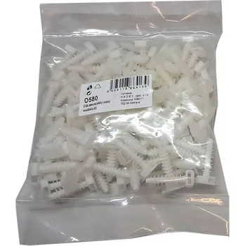 Stahovací páska Držák stahovací pásky s kotvící hmoždinkou bílý, balení 100ks