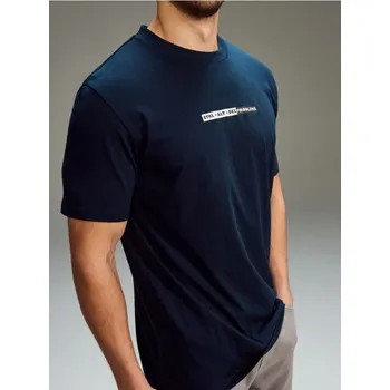 Sinsay - Bavlněné tričko s nápisem - námořnická modrá - 238HL-59X - 238HL-59X-2XL