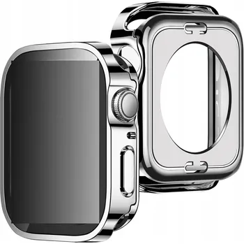 Pouzdro na mobilní telefon Pouzdro pro Apple Watch 9 8 7 41 mm – kompletní ochrana, stříbrné 2 ks ZZDZZ