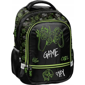 Školní batoh Školní batoh vícekomorový Paso černý, vícebarevný, zelený, 19 l